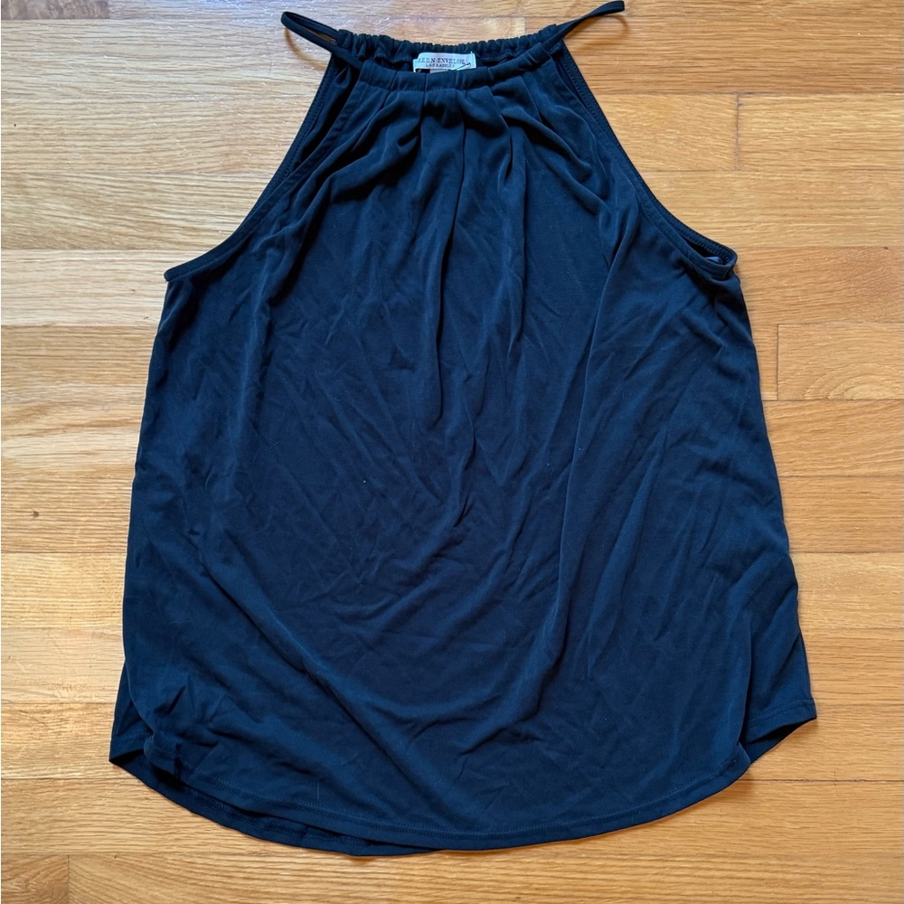 Green Envelope Black Halter Neck Women's Top